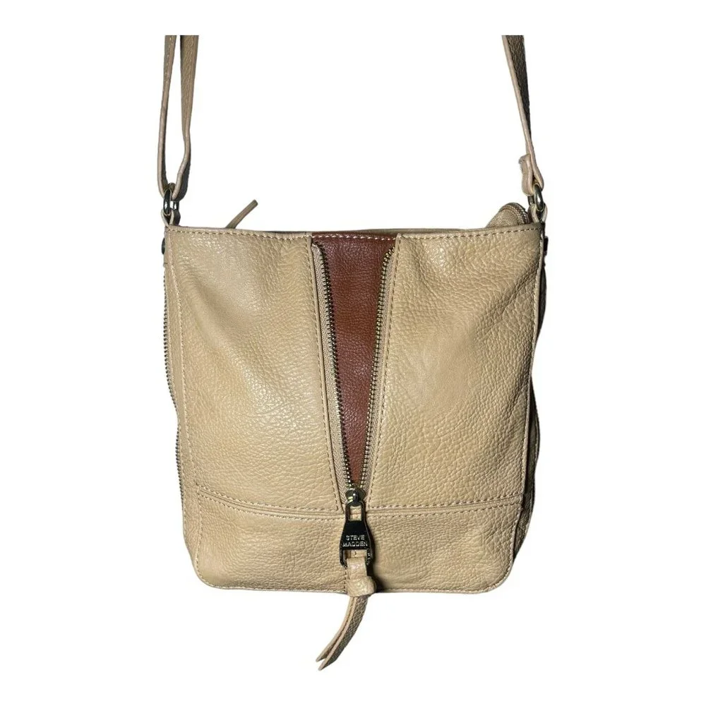 Steve Madden Tan Zippered Crossbody Bag